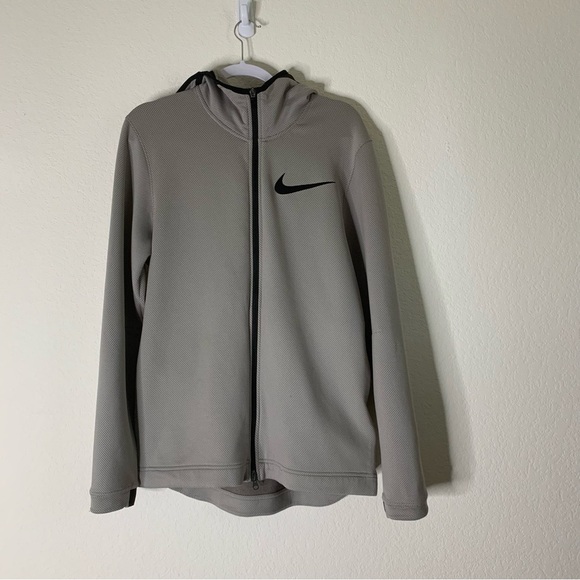 Nike Therma showtime Mens gray full zip basketball hooded sweater M - Picture 2 of 11